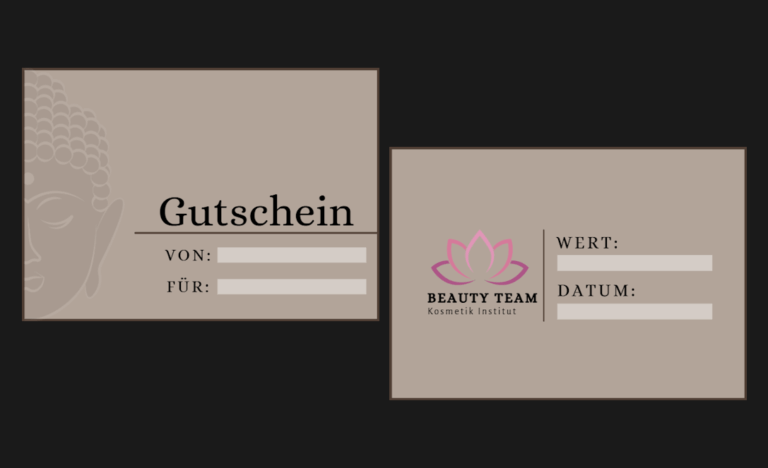 Beauty Team Gutscheinkarten